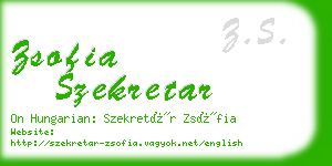 zsofia szekretar business card